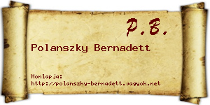 Polanszky Bernadett névjegykártya